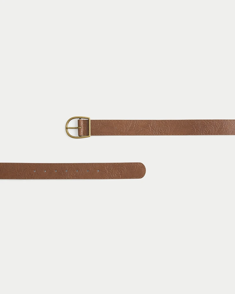 Embossed Faux Leather Belt