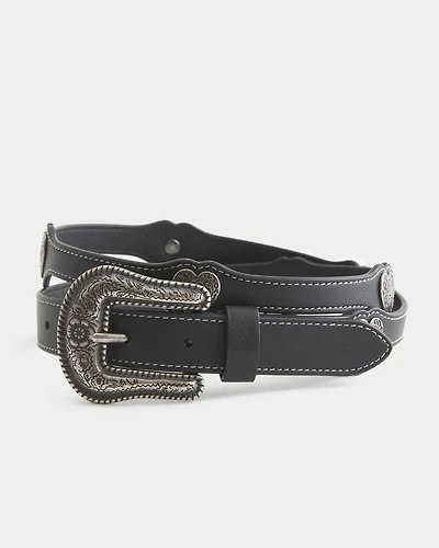 Faux Leather Heart Detail Belt