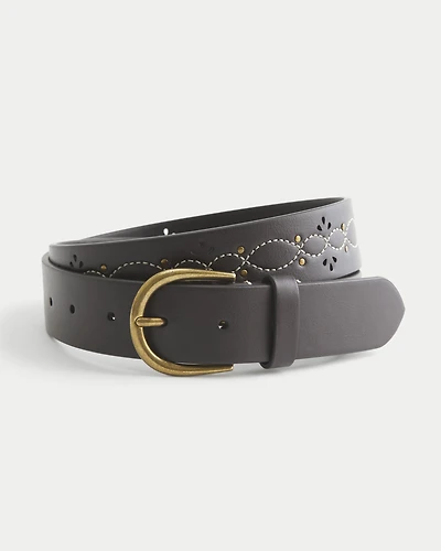Embroidered Eyelet Belt