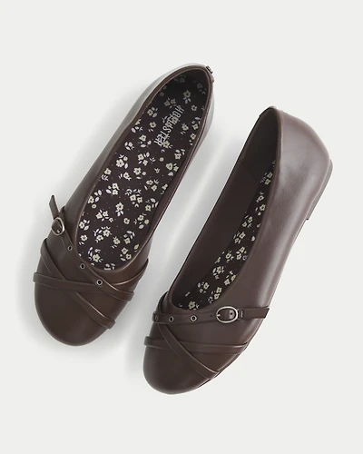 Faux Leather Flats