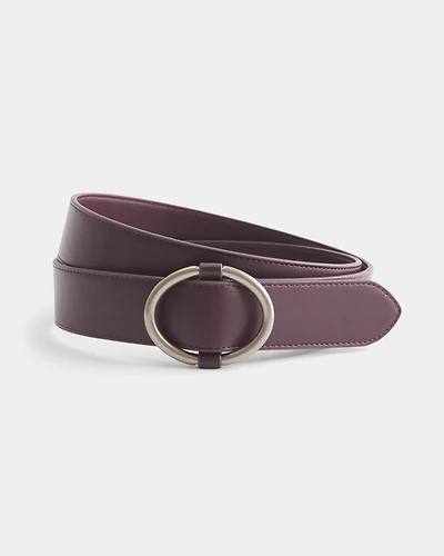 Burgundy Faux Leather Belt