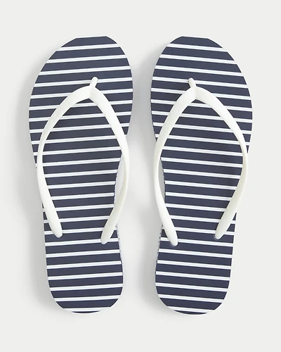 Patterned Rubber Flip Flops