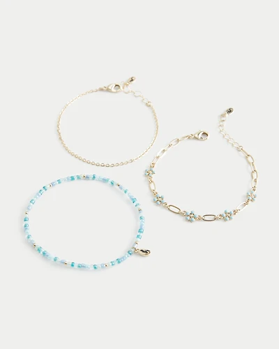 Flower Chain Bracelet 3-Pack