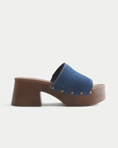 Denim Platform Clogs