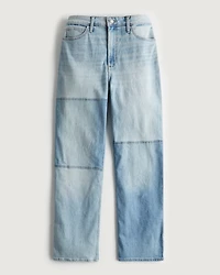 Curvy Ultra High-Rise Light Wash Patch Dad Jeans