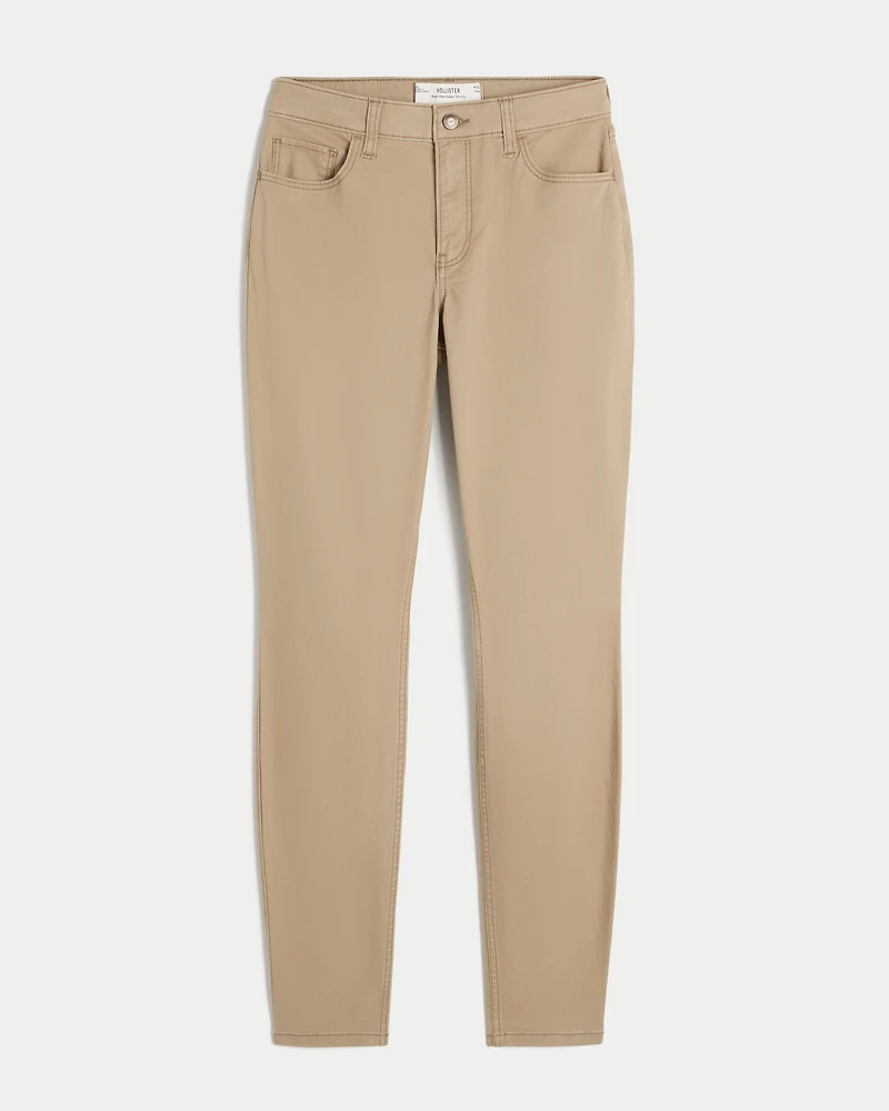 High-Rise Khaki Super Skinny Pants