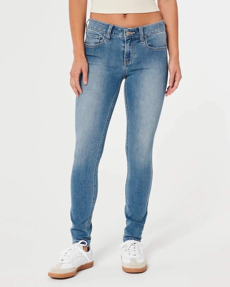 Low-Rise Medium Wash Super Skinny Jeans