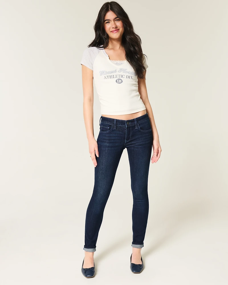 Low-Rise Dark Wash Super Skinny Jeans