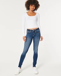 Low-Rise Dark Wash Super Skinny Jeans