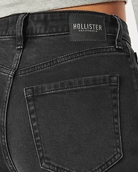 Ultra High-Rise Washed Black 90s Straight Jeans