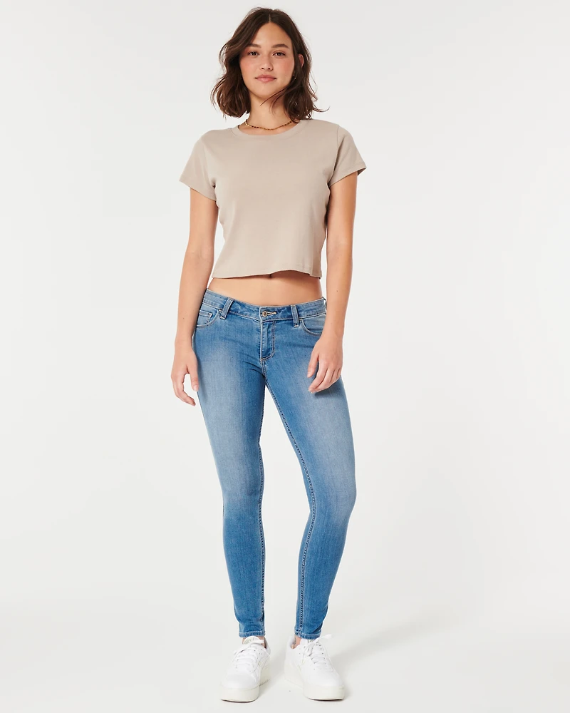 Curvy Low-Rise Medium Wash Super Skinny Jeans
