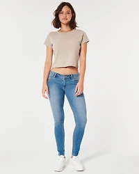 Curvy Low-Rise Medium Wash Super Skinny Jeans