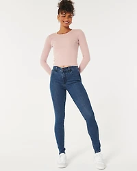 High-Rise Dark Wash Super Skinny Jeans