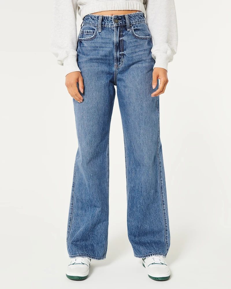 Ultra High-Rise Medium Wash Baggy Jeans