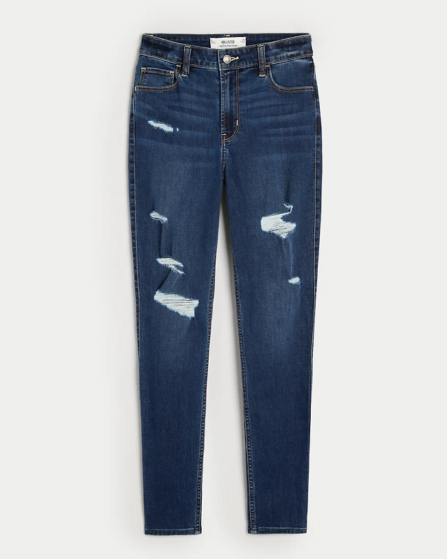 High-Rise Ripped Super Skinny Jeans