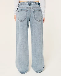 Low-Rise Medium Wash Baggy Jeans