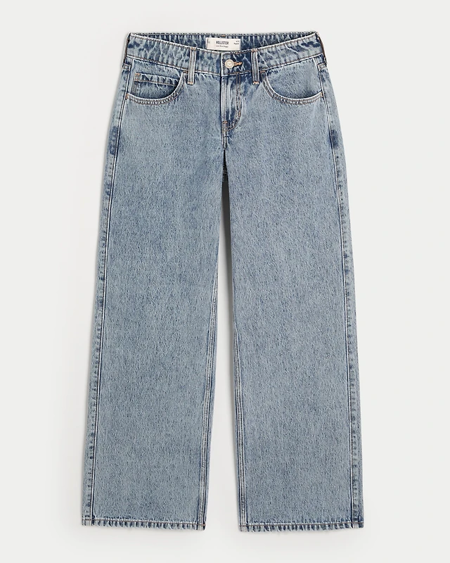 Hollister Low-Rise Medium Wash Baggy Jeans Connecticut Post Mall