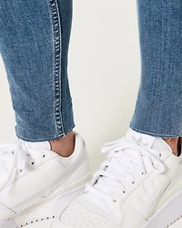 Curvy High-Rise Ripped Medium Wash Super Skinny Jeans