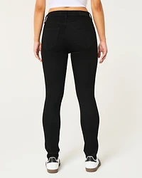 High-Rise Ripped Black Super Skinny Jeans