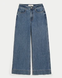 Ultra High-Rise Medium Wash Wide-Leg Jeans