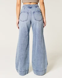 Ultra High-Rise Medium Wash Wide-Leg Jeans