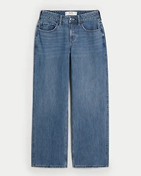 Curvy Mid-Rise Medium Wash Baggy Jeans