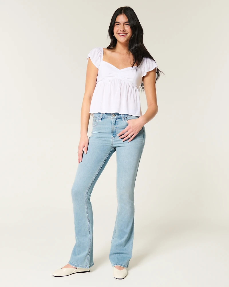 Mid-Rise Light Wash Bootcut Jeans
