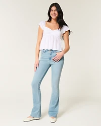 Mid-Rise Light Wash Bootcut Jeans