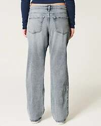 Low-Rise Medium Wash Relaxed Straight Jeans