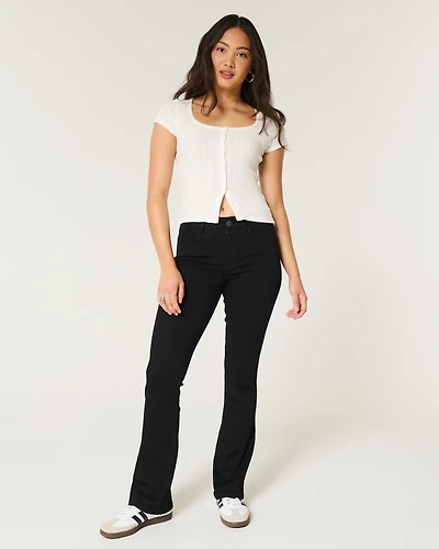 Curvy Mid-Rise Black Bootcut Jeans