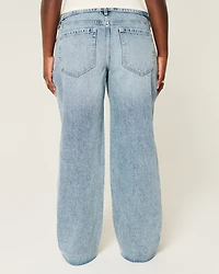 Curvy Low-Rise Ripped Medium Wash Baggy Jeans