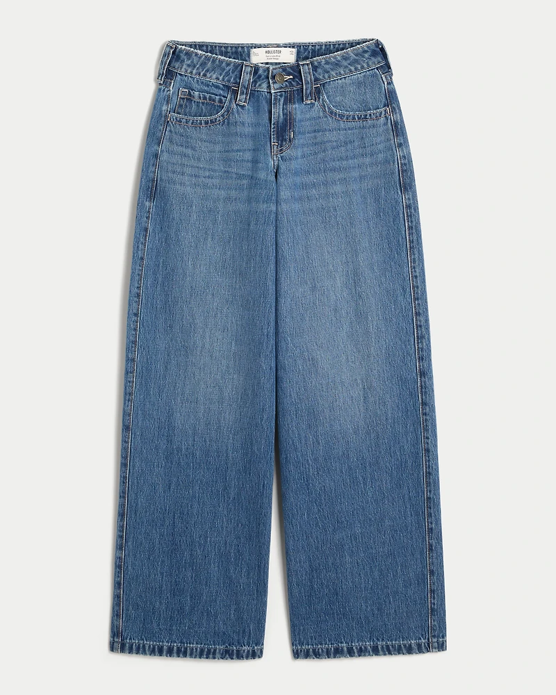 Curvy Low-Rise Medium Wash Super Baggy Jeans