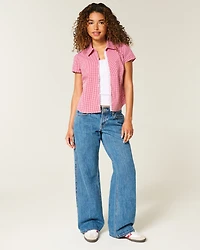 Low-Rise Medium Wash Baggy Jeans