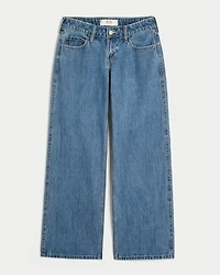 Low-Rise Medium Wash Baggy Jeans
