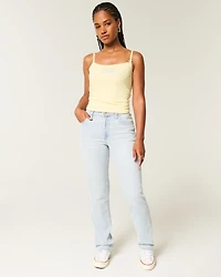 Curvy High-Rise Light Wash Straight Jeans