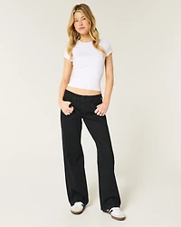 Low-Rise Black Baggy Jeans