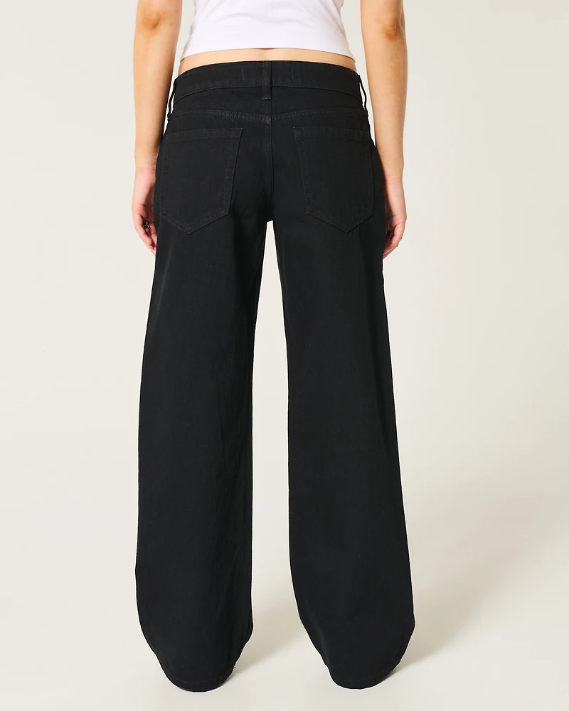 Low-Rise Black Baggy Jeans