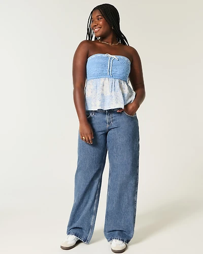 Curvy Low-Rise Medium Wash Baggy Jeans