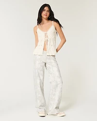 Low-Rise Camo Baggy Jeans