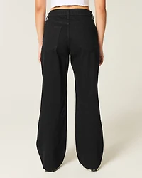 Curvy Mid-Rise Black Baggy Jeans