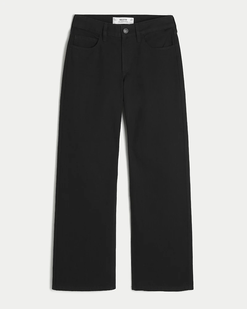 Curvy Mid-Rise Black Baggy Jeans
