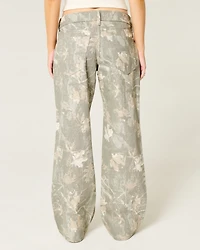 Low-Rise Camo Baggy Jeans