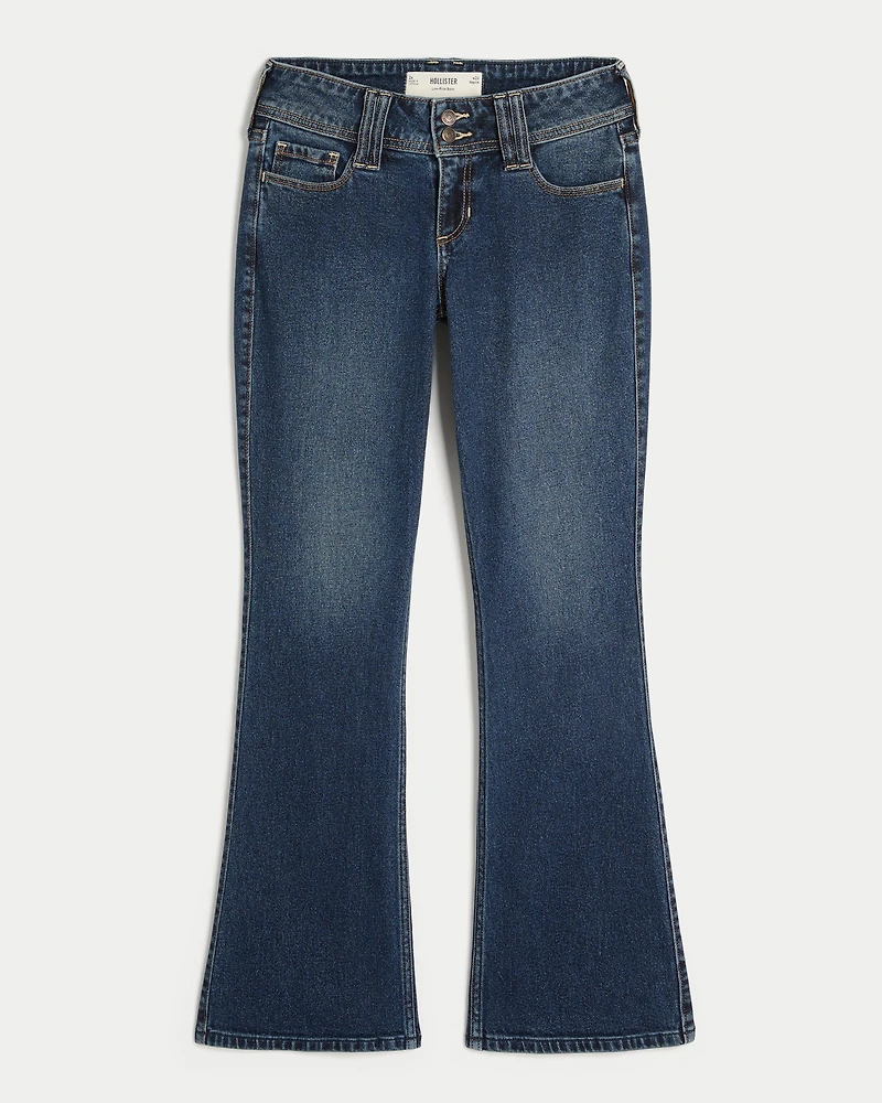 Low-Rise Dark Wash Boot Jeans
