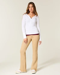 Mid-Rise Khaki Bootcut Jeans