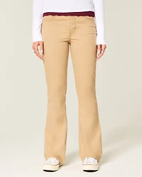 Mid-Rise Khaki Bootcut Jeans