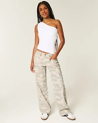 Low-Rise Y2K Camo Baggy Jeans
