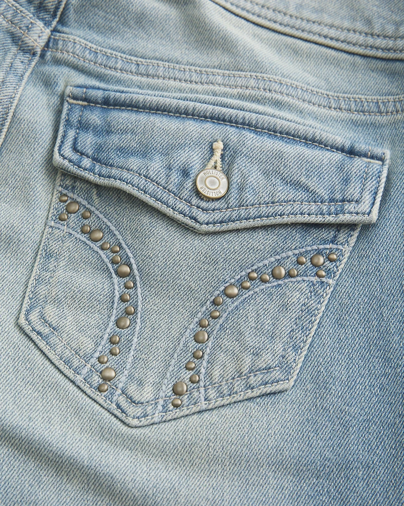 Ultra Low-Rise Studded Bootcut Jeans