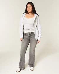 Low-Rise Grey Bootcut Jeans