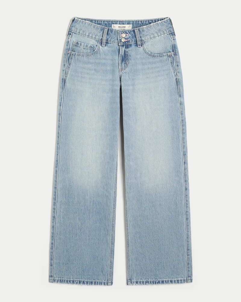 Low-Rise Y2K Light Wash Baggy Jeans
