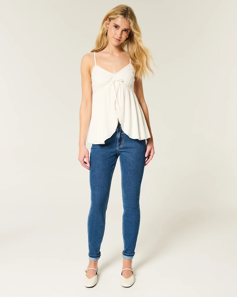 Mid-Rise Medium Wash Skinny Jeans